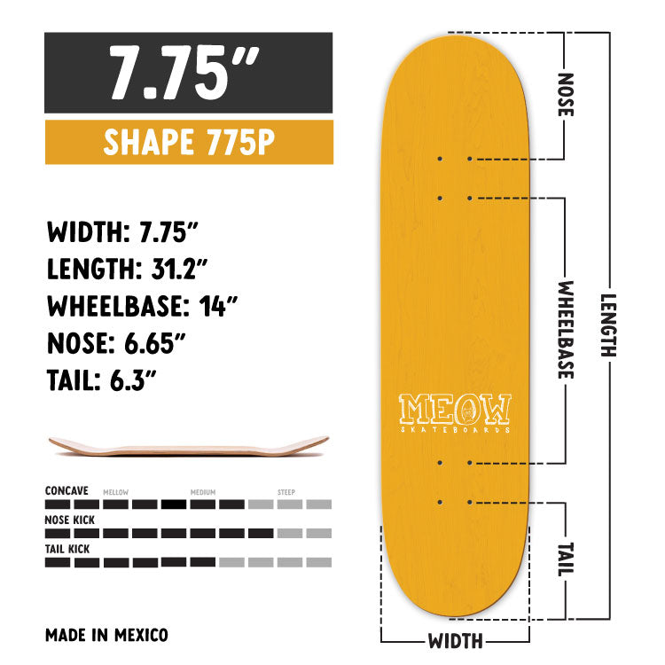 MEOW SKATEBOARDS スケボー7.75インチ Meow Torres Furreal 7.75