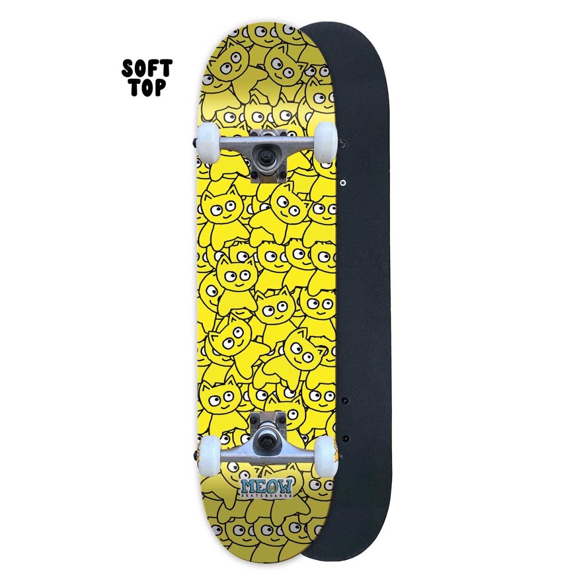 Meow Sticker Pile CMYK [Yellow] Complete Kids Skateboard - SOFT