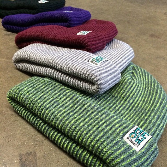 New Lime Stacked Dock Beanie - Meow Skateboards