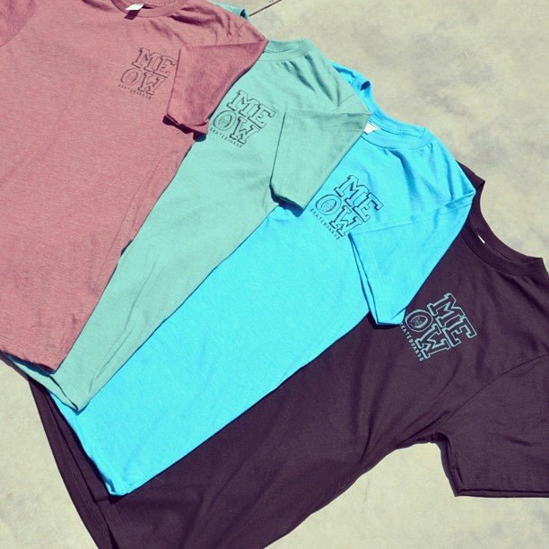 New Stacked Logo Chest Tees! - Meow Skateboards