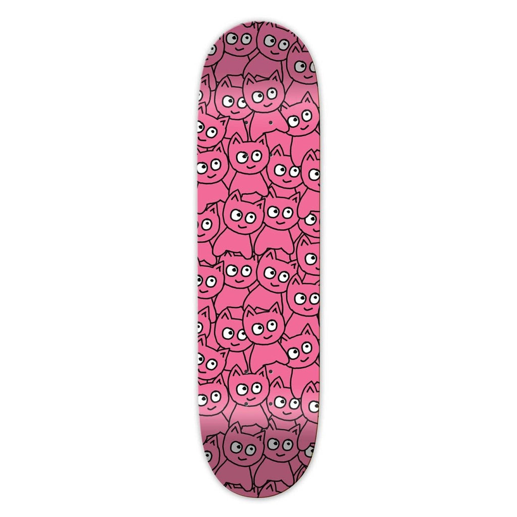 Sticker Pile [Pink] Deck - 7.25" Youth - Meow Skateboards