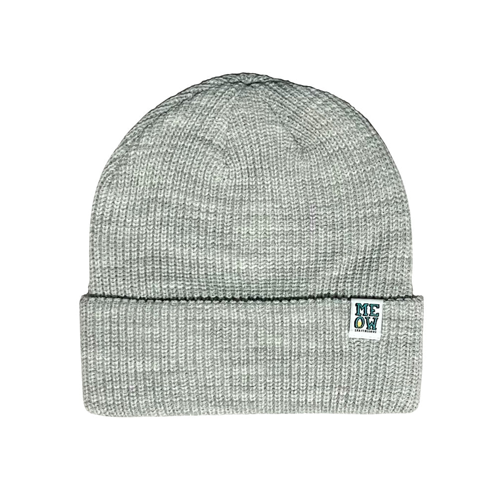 Stacked Cuff Beanie [Heather Grey] - Meow Skateboards