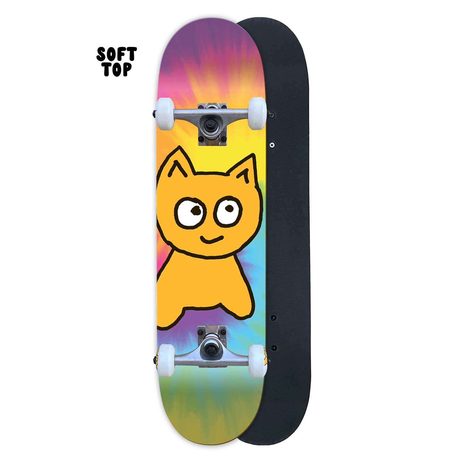 Big Cat [Tie Dye] Complete - 7.25" SOFT TOP - Meow Skateboards