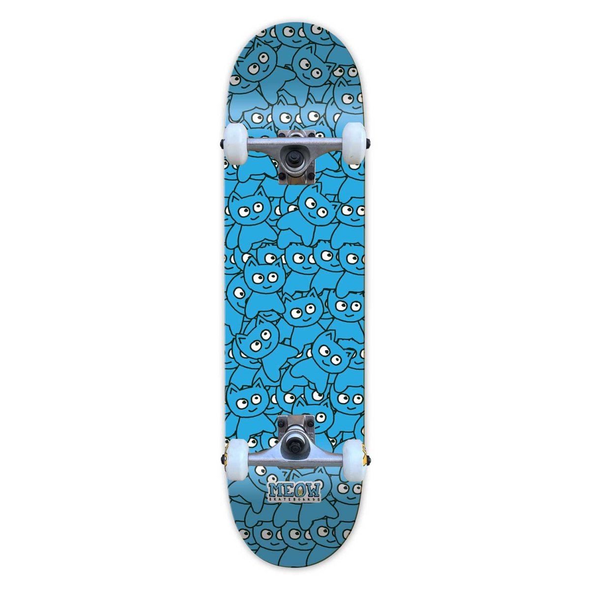 Meow Sticker Pile CMYK [Cyan] Complete Skateboard - 8.25