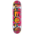 Colorful skateboard with a unique design on a white background