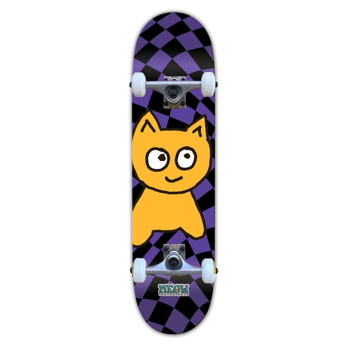 Big Cat Checker Twist [Purple] Complete - 8.25" - Meow Skateboards