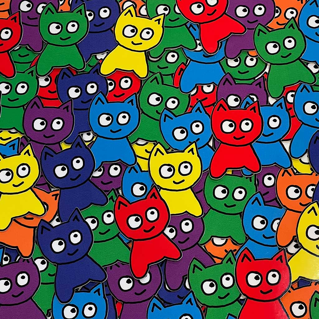 Big Cat Rainbow Sticker (7 - Pack) - Meow Skateboards