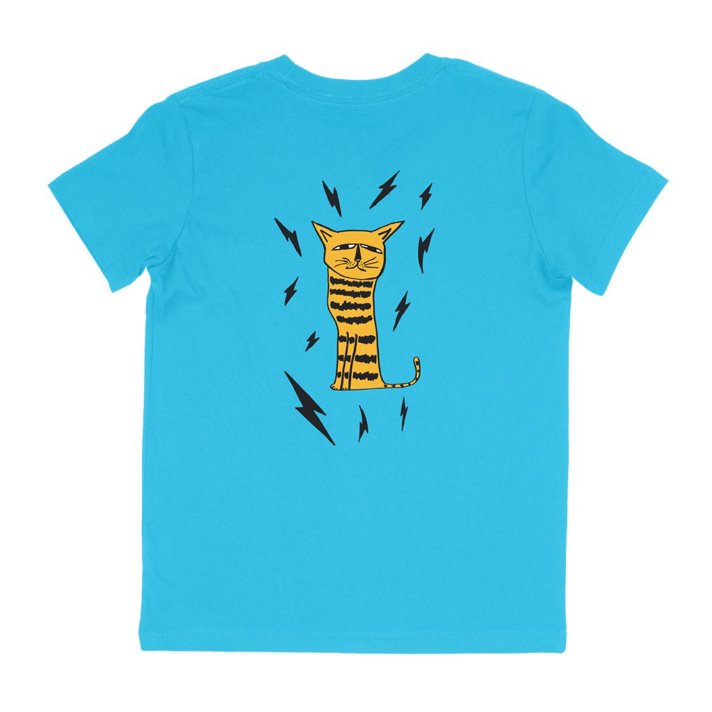 YOUTH | Tabby Lite Tee [Neon Blue] - Meow Skateboards