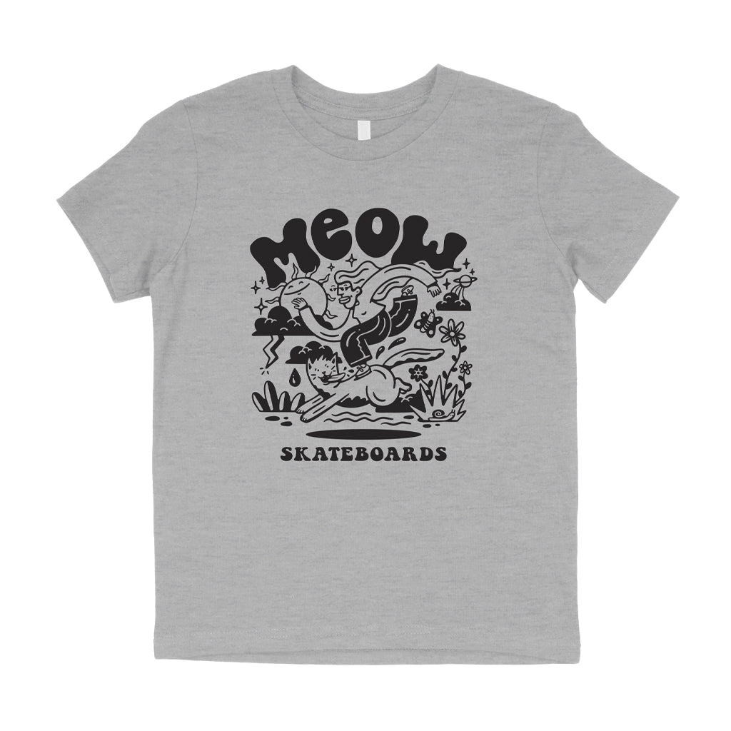 YOUTH | Heddy Tee [Heather Grey] - Meow Skateboards