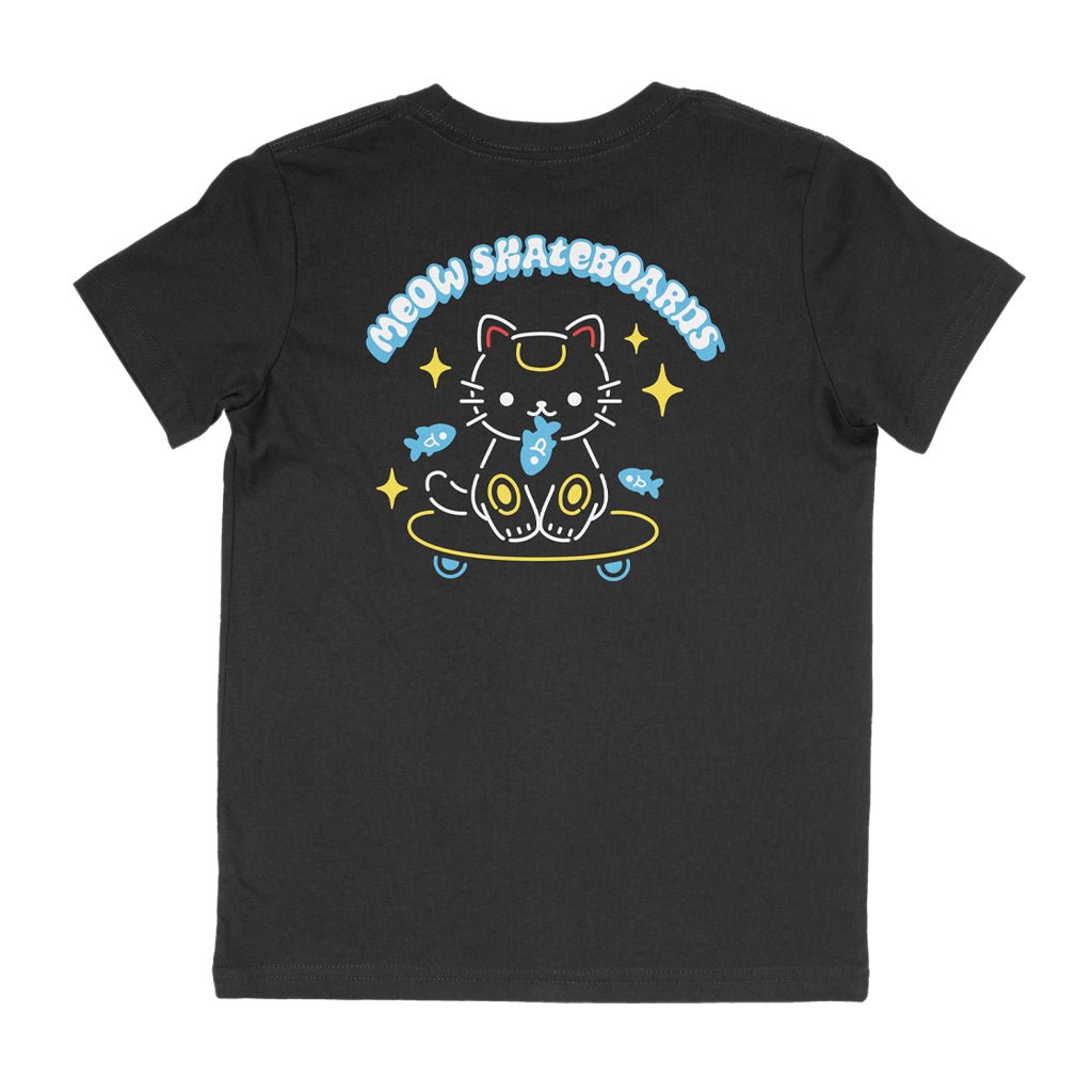 YOUTH | Tuna Cat Tee [Black] - Meow Skateboards