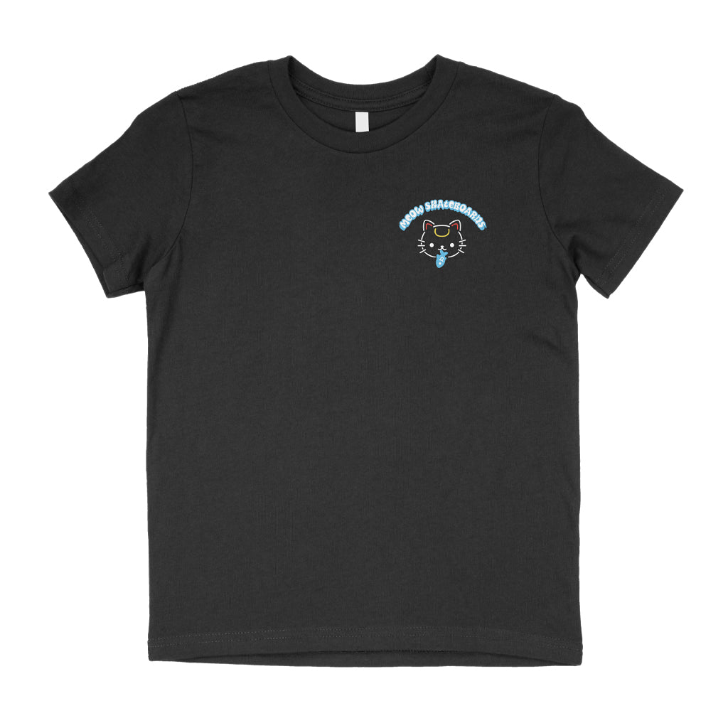 YOUTH | Tuna Cat Tee [Black] - Meow Skateboards