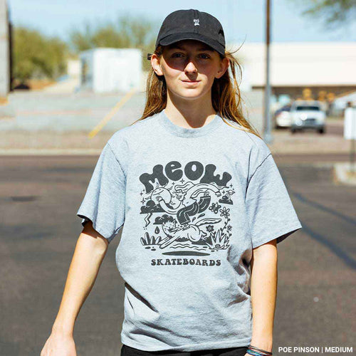 Heddy Tee [Heather Grey] - Meow Skateboards