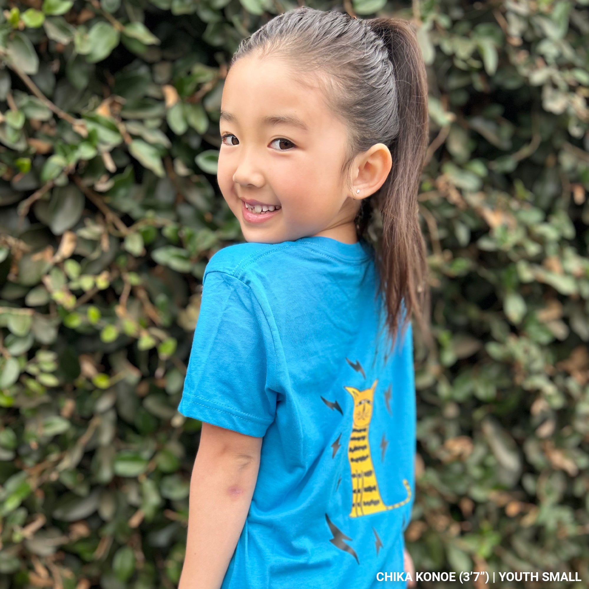 YOUTH | Tabby Lite Tee [Neon Blue] - Meow Skateboards