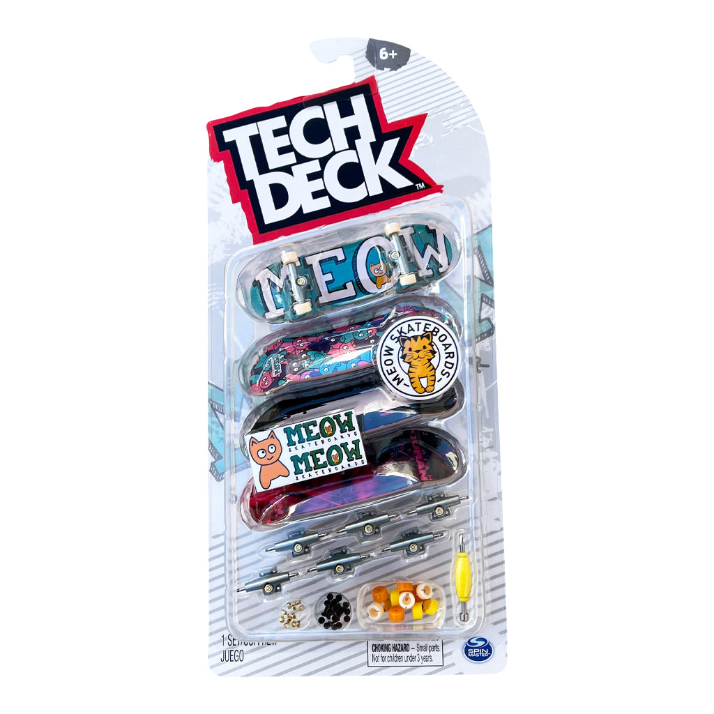 Tech Deck DLX 4-Pack Fingerboards - Meow Skateboards