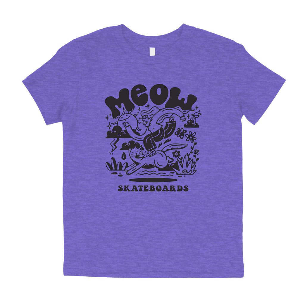YOUTH | Heddy Tee [Heather Purple] - Meow Skateboards