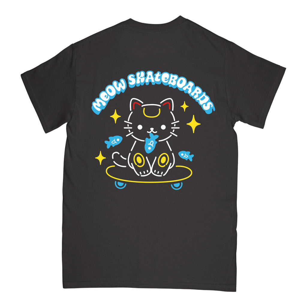 Tuna Cat Tee [Black] - Meow Skateboards