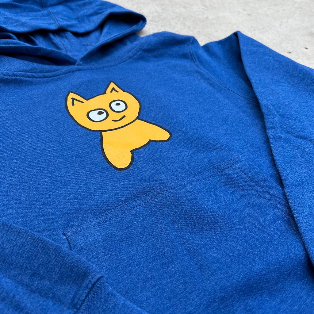 YOUTH | Big Cat Hoodie [Heather Royal] - Meow Skateboards