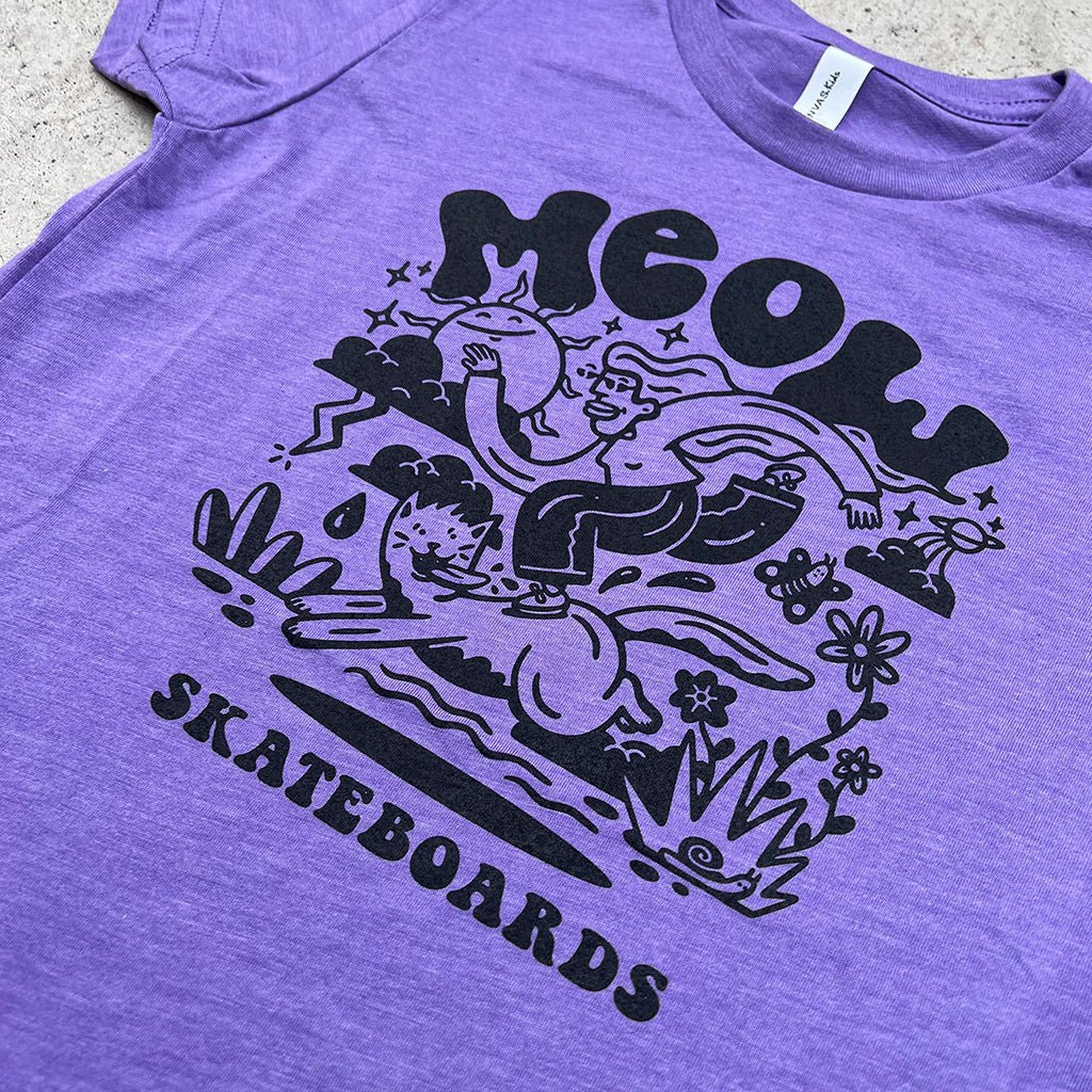 YOUTH | Heddy Tee [Heather Purple] - Meow Skateboards